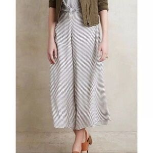 Faithfull the Brand Soleil Side Slit Wide Leg White Blue  Striped Pants Size S